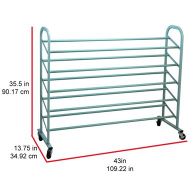 Oceanstar Design Group Oceanstar 5-Tier Metal Shoe Rack, Turquoise. View a larger version of this product image.