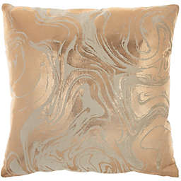 Mina Victory Luminecence Metallic Marble Rose Gold Pillow - 20