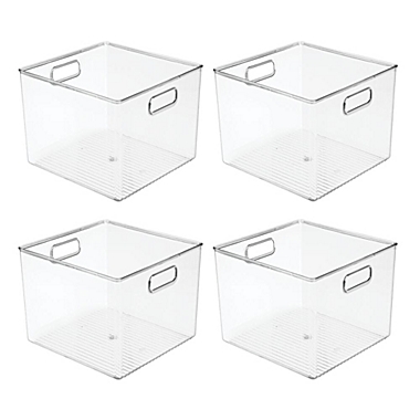 mDesign Stacking Plastic Bathroom Storage Organizer for Vitamins Clear 8 Pack 