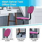 Alternate image 2 for Emma + Oliver Dark Pink Adjustable Mesh Swivel Task Office Chair - Low Back Student Desk Chair