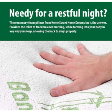 Super Soft Set of 2 Memory Foam Hypoallergenic Comfort Cooling Bamboo Pillow. View a larger version of this product image.