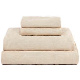 100% French Linen Sheet Set - King - Putty Heather   Bokser Home