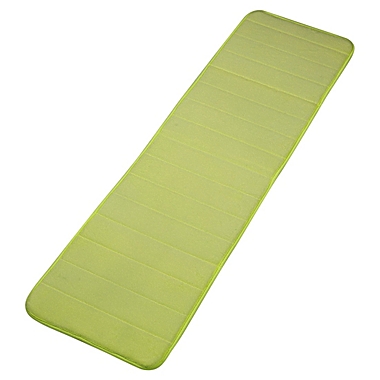 PiccoCasa Memory Foam Bath Mat, Absorbent Runner Kitchen Rug, Soft and Comfortable Runner Floor Mat for Kitchen Bathroom Floors 16" x 47", Yellow Green. View a larger version of this product image.