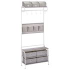 Alternate image 0 for mDesign Coat Rack and Bench Storage Unit, Sturdy Steel Frame