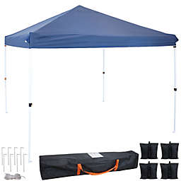 Sunnydaze 12x12 Foot Standard Pop-Up Canopy with Bag/Sandbags - Blue