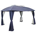Alternate image 0 for Sunnydaze Soft Top Rectangle Patio Gazebo with Screens and Privacy Walls for Backyard, Garden or Deck - 10&#39; x 13&#39; - Navy