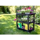 Alternate image 1 for Luxor Mobile 32" x 18" Home Office Multipurpose Heavy Duty Service Utiltiy 3 Shelf Tub Storage Cart - Black, 2 Pack