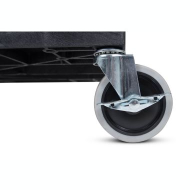 Luxor Mobile 32" x 18" Home Office Multipurpose Heavy Duty Service Utiltiy 3 Shelf Tub Storage Cart - Black, 2 Pack. View a larger version of this product image.