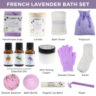 Lovery French Lavender Handmade Gift Box, 18 Piece. View a larger version of this product image.