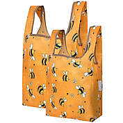 Wrapables JoliBag Collection Reusable Shopping Bag (Set of 2), Yellow Bees