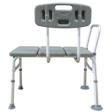 Stock Preferred Aluminium Alloy Medical Bathroom Chair Transfer Bench with Back & Handle in Gray. View a larger version of this product image.