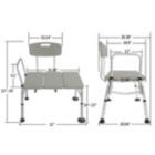 Alternate image 1 for Stock Preferred Aluminium Alloy Medical Bathroom Chair Transfer Bench with Back & Handle in Gray