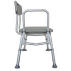 Alternate image 2 for Stock Preferred Aluminium Alloy Medical Bathroom Chair Transfer Bench with Back & Handle in Gray