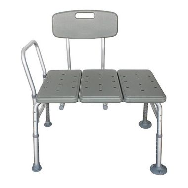 Stock Preferred Aluminium Alloy Medical Bathroom Chair Transfer Bench with Back & Handle in Gray. View a larger version of this product image.