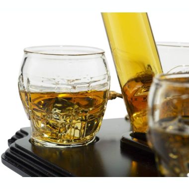 Ice Hockey Whiskey Decanter Set With 4 Helmet Whiskey Glasses. View a larger version of this product image.