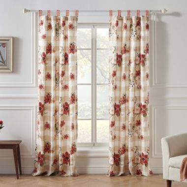 Greenland Home Wheatly Farmhouse Gingham Curtain Panels (Set of 2) with Tiebacks, 84-inch L. View a larger version of this product image.
