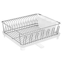 mDesign Large Kitchen Dish Drying Rack with Swivel Spout, 3 Pieces
