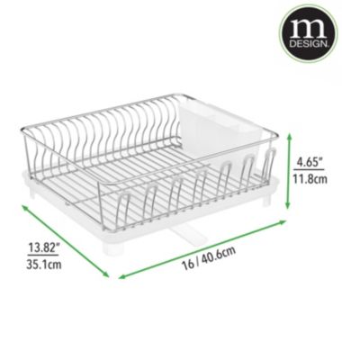 mDesign Large Kitchen Dish Drying Rack with Swivel Spout, 3 Pieces. View a larger version of this product image.