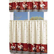 MarCielo 3 Piece Kitchen Cafe Curtain With Swag and Tier Window Curtain Set Chef