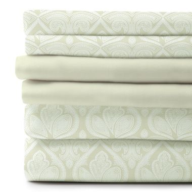 Lux Decor Collection 6-Pieces Deep Pocket Microfiber Printed Bed Sheet Set in Full Size Ivory. View a larger version of this product image.