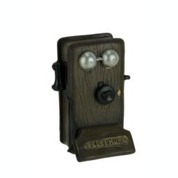 Zeckos Brown Wood Look Antique Telephone Coin Bank Small
