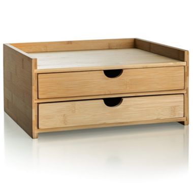 Prosumer's Choice 3-Tier Bamboo Desktop Organizer With Us Letter Size Drawers For Home. View a larger version of this product image.