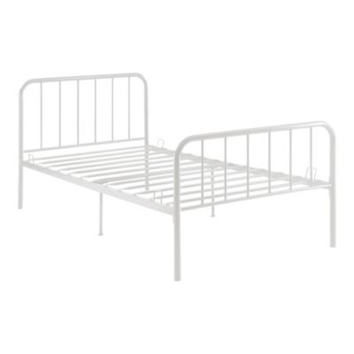 4D Concepts Modern Style Twin Metal Framing Bed in a Box - White