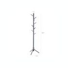 Alternate image 1 for VASAGLE Coat Rack with 8 Hooks, Solid Wood Coat Tree Free Standing, 18.5 Inch Dia Base, for Clothes, Hats, Handbags, Umbrella, Gray