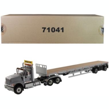 Carfaxo International HX520 Tandem Tractor Light Gray with 53' Flat Bed Trailer "Transport Series" 1/50 Diecast Model by Diecast Masters. View a larger version of this product image.