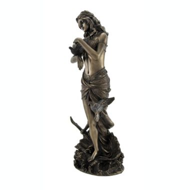 Veronese Design Bronzed Aphrodite with Doves on Scallop Shell Statue. View a larger version of this product image.