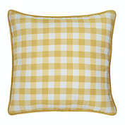 Kate Aurora 2 Pack Country Farmhouse Buffalo Plaid Zippered Pillow Covers - 18 in. W x 18 in. L, Yellow
