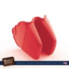 Alternate image 2 for Baker's Secret 2x Cute Oven Mitts, Silicone Heat Resistant, Cupcake Design, Kitchen Essentials, Red