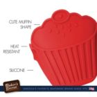 Alternate image 3 for Baker's Secret 2x Cute Oven Mitts, Silicone Heat Resistant, Cupcake Design, Kitchen Essentials, Red