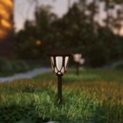 Flash Furniture 8 Pack Brown Tulip Design LED Solar Lights Weather Resistant Outdoor Solar Powered Lights for Pathway, Garden, & Yard