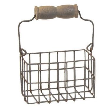 HomeGifo Mini Wire Wide Egg Basket W/Handle. View a larger version of this product image.