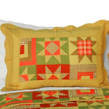 Blancho Bedding Twilight Time Cotton 3PC Vermicelli-Quilted Patchwork Quilt Set (Full/Queen Size). View a larger version of this product image.