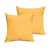 Outdoor Living and Style Set of 2 18" Butter Yellow Solid Indoor and Outdoor Square Pillows