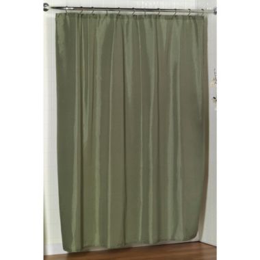 Carnation Home Fashions "Lauren" Dobby Fabric Shower Curtain - Sage 70" x 72". View a larger version of this product image.