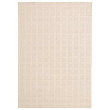 Chaudhary Living 4.5' x 6.5' Off White Checkered Rectangular Outdoor Area Throw Rug. View a larger version of this product image.