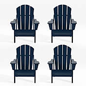 WestinTrends Outdoor Folding Adirondack Chair (Set of 4), Navy Blue