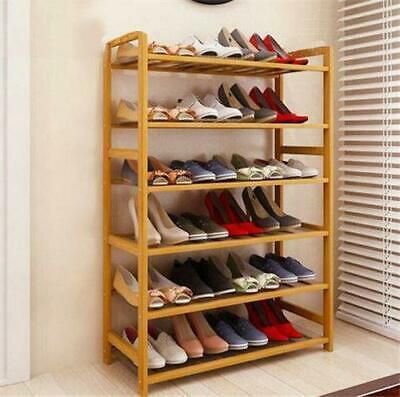 Inq Boutique High Quality 6 Tier Wood Bamboo Shelf Entryway Storage Shoe Rack Home Furniture