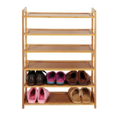 Inq Boutique High Quality 6 Tier Wood Bamboo Shelf Entryway Storage Shoe Rack Home Furniture. View a larger version of this product image.