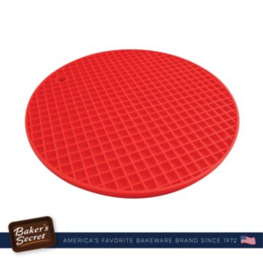 Baker's Secret Trivet Mat, Pot Pad, Silicone Heat Resistant, Kitchen Essentials, Red. View a larger version of this product image.