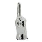 Alternate image 2 for Kingston Living 8" Metallic Silver Ceramic Dirty Finger Sign Tabletop Figurine