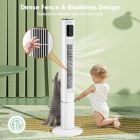 Alternate image 0 for Slickblue Portable 48 Inch Oscillating Standing Bladeless Tower Fans with 3 Speeds Remote Control-White