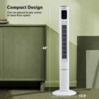 Alternate image 3 for Slickblue Portable 48 Inch Oscillating Standing Bladeless Tower Fans with 3 Speeds Remote Control-White