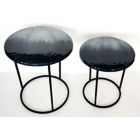 Alternate image 0 for Kingston Living Set of 2 Ombre Black and Gray Round Side Tables 32"
