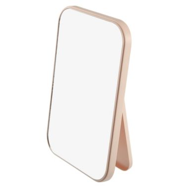 Unique Bargains Desktop Foldable Makeup Mirror, Dressing Desk Bedroom HD Square Travel Portable Mirror for Girl Women, Pink, 8"x6". View a larger version of this product image.