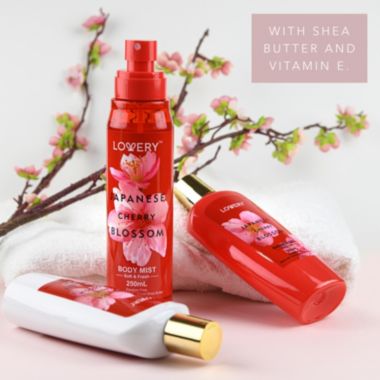 Lovery Japanese Cherry Blossom Bath and Body Travel Set, 3 Piece. View a larger version of this product image.