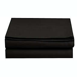 Elegant Comfort Flat Sheet 1500 Thread Count Quality 1-Piece Twin/Twin XL Size in Black